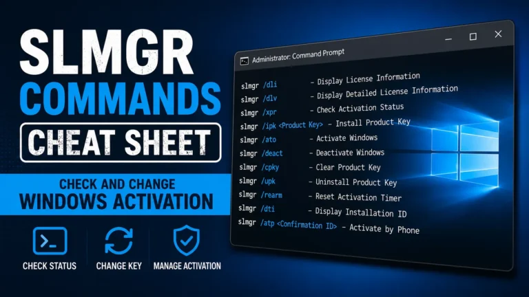 slmgr Commands Cheat Sheet Check and Change Windows Activation